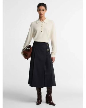 Barbour Delilah Midi Kilt Skirt - Grau