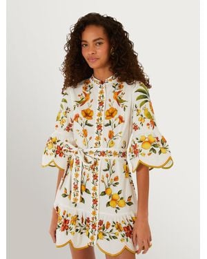 FARM Rio Lemon Bouquet Mini Dress - Yellow