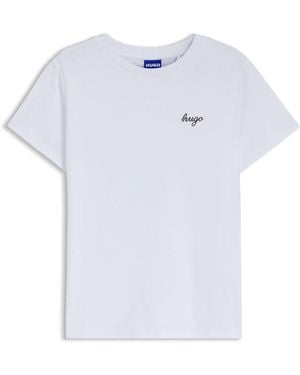 HUGO Script Small Logo T-Shirt - Blue