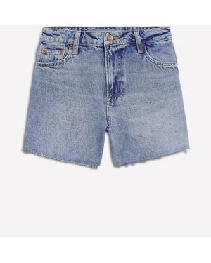 Boden 100% Cotton Cut Off Denim Shorts - Blue