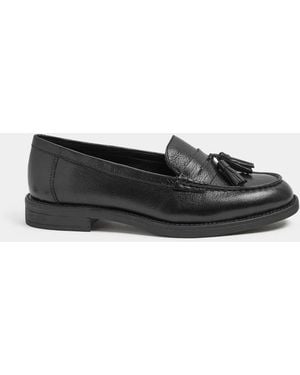 Yours Curve Extra Wide Fit Tassel Trim Leather Loafers - White