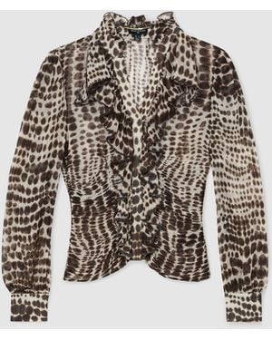 ATELIER Silk-Blend Ruffled Blouse - White