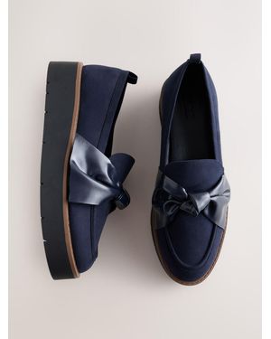 Next Forever Comfort Chunky Bow Loafers - Blue