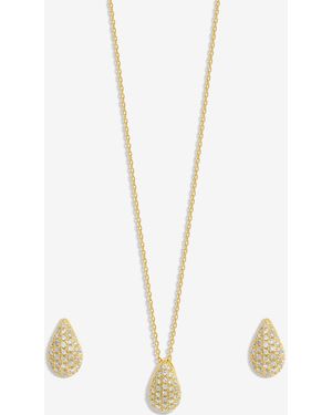 Inicio Plated Cubic Zirconia Teardrop Set - White