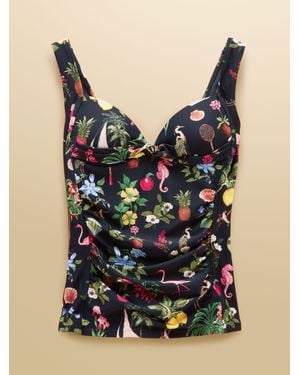 Joules Jasmine Tummy Control Tankini Top - Black