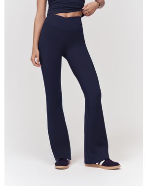 OSIA Wrap Front Flared Leggings - Blue