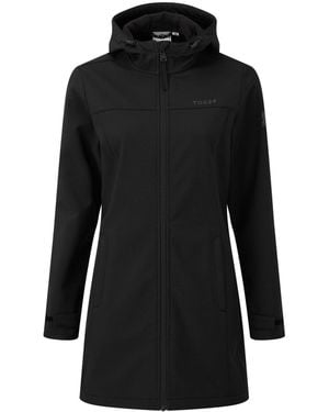 TOG24 Long Keld Shower Resistant Hooded Softshell Jacket - Black