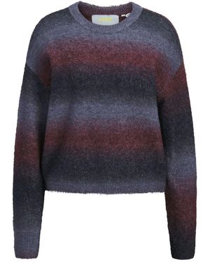JJXX Stiped Crew Neck Knit Sweater - Blue