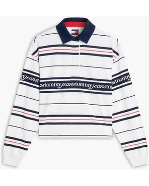 Tommy Hilfiger Repeat Logo Relaxed Rugby Shirt - White