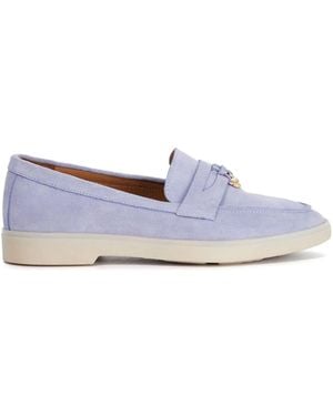 Dune Standard Fit Grinning Unlined Suede Loafers - White