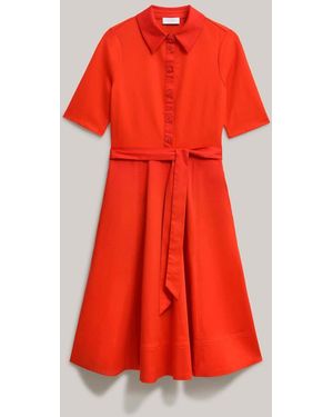 Hobbs Petite Loretta Tailored Shirt Front Tie Midi Dress