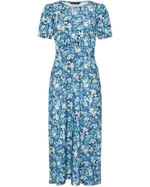 M Com Empire Waist Dress - Blue