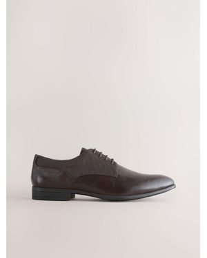 Next Standard Fit Derby Shoes - Brown