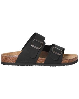 Jack & Jones Two Strap Suede Sandals - Black
