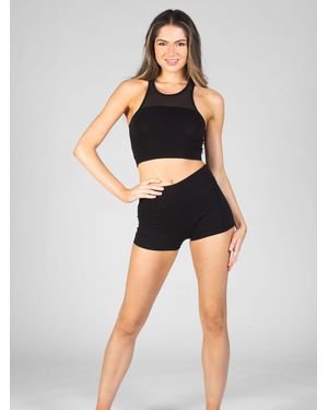 Pineapple Hotpant-Shorts Mit Hohem Band - Schwarz