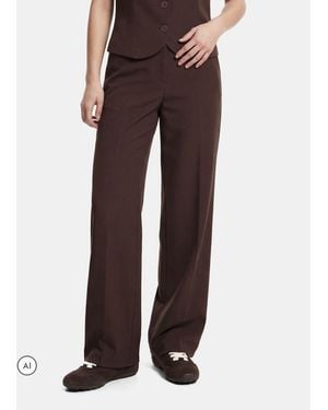 Pieces Wide Leg Tailored Pants - Brown
