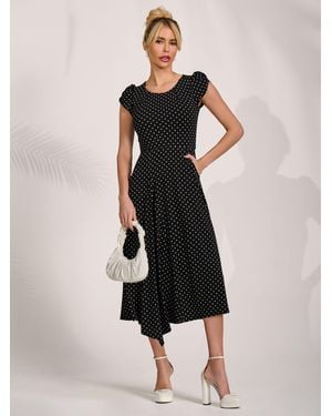 Jolie Moi Lap Over Short Sleeve Jersey Dress - Natural