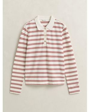 GANT Stripe Pique Polo Shirt - Natural