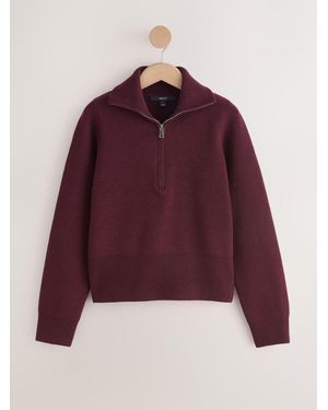Next Berry Supersoft Funnel Zip Neck Sweater - Red