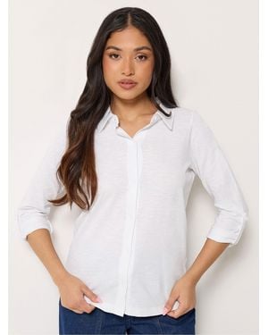 PixieGirl Petite Button Cotton Shirt - White