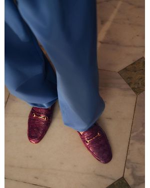 Russell & Bromley Burgundy Worton Woven Snaffle Loafers - Blue