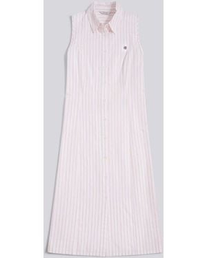 U.S. POLO ASSN. U. S. Polo Assn U. S. Polo Assn. Sleeveless Tie Back Midi Shirt Dress - Pink