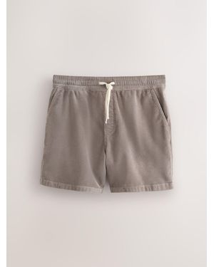 Next Elasticated Waist 7 Inch Cord Shorts - Natural