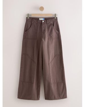 Next Lightweight Denim Utility Jeans - Brown