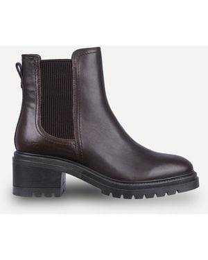 OFF THE HOOK Kington Leather Chunky Chelsea Boots - Brown