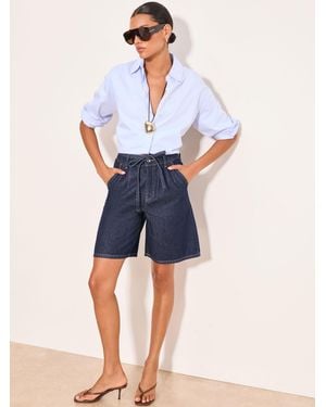 Lipsy Tie Belt Denim Bermuda Shorts - Blue