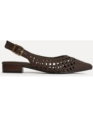 Linzi Carolina Low Heeled Woven Slingback Courts - Weiß