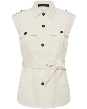 PixieGirl Petite Sleeveless Tie Waist Top - White
