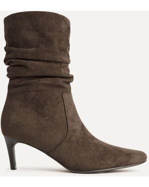 Linzi Scandal Ruched Ankle Boots - Brown