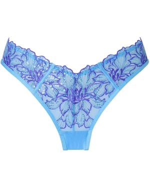 Ann Summers Ann Summers Camille Sequin Embroidery High Waist Brazilian Briefs - Blue