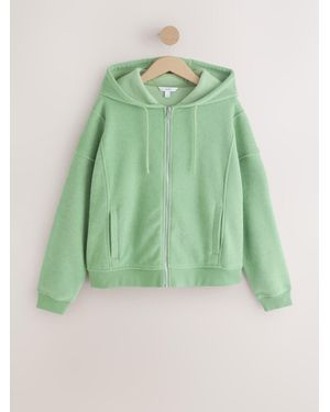 Next Towelling Zip Up Hoodie - Green