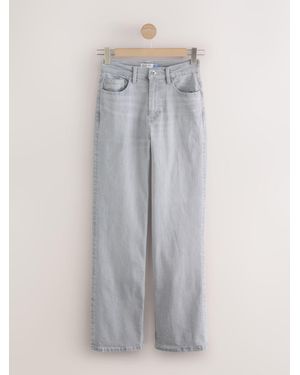 Next High Rise Stretch Wide Leg Jeans - Gray