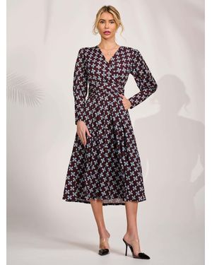 Jolie Moi Long Sleeve Jersey Midi Dress - Brown