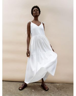 Ro & Zo Ro & Zo Leinenkleid Mit Bindebändern - Natur