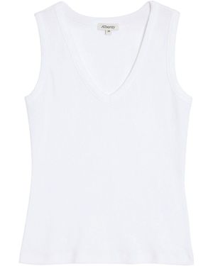 Albaray V-Neck Rib Vest - White