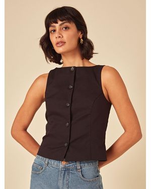 Nobody's Child Nobodys Child Theo Slash Neck Waistcoat - Black
