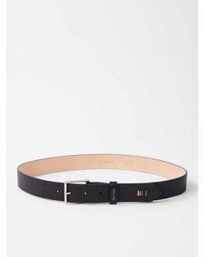 Paul Smith Stripe Stitch Detail Belt - White