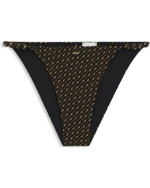 BOSS All Over Print Briefs Bikini Bottoms - Black