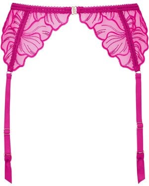 Ann Summers Ann Summers Floral Fling Embroidered Suspender Belt - Pink