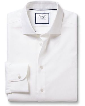 Charles Tyrwhitt Slim Fit Noniron Cotton Linen Shirt - White
