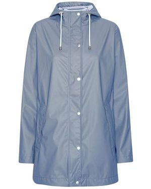 Ilse Jacobsen Straight Fit Lightweight Waterproof Rain Jacket - Blue
