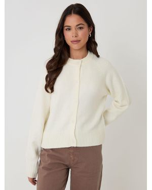 Threadbare Button Up Knitted Cardigan - Natural