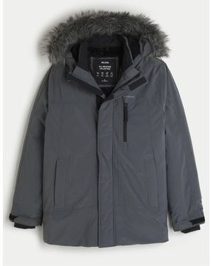 Hollister Heavyweight Logo Parka Coat - Black