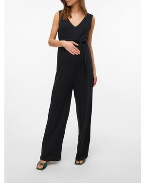 Mama.licious Maternity And Nursing Sleeveless V-Neck Jumpsuit - Blue
