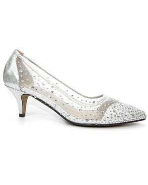 Lunar Gemstone Kitten Heel Shoes - White