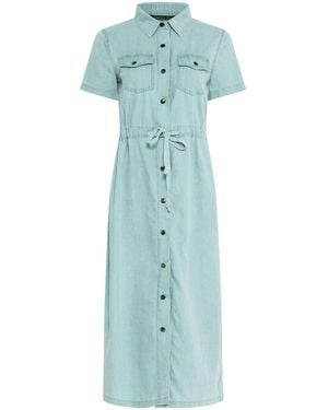 M Com Tencel Shirt Dress - Blue